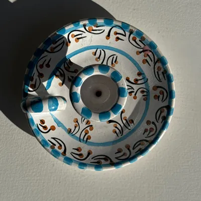 Decorative objects - Moustiers candle holder light blue H5 D12.5 - OFFICE OBJETS