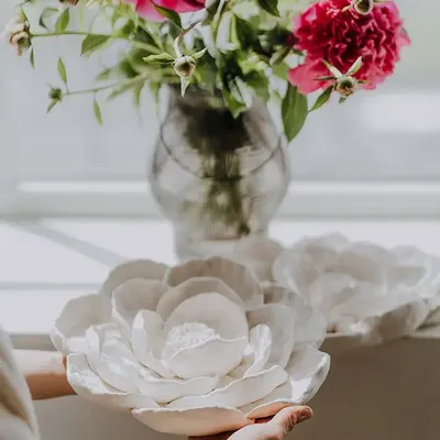 Decorative objects - Handmade Flower Plaque - 3D look wall decor - DABA DECO