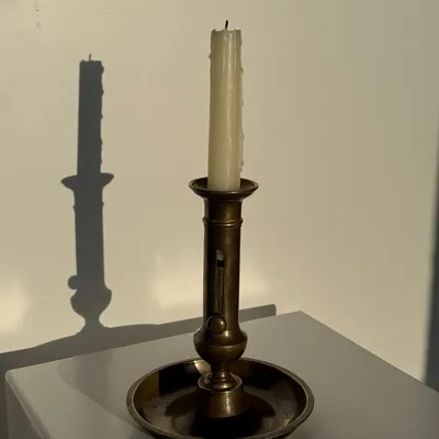 Decorative objects - Large antique gold adjustable candle holder H20 D10 - OFFICE OBJETS