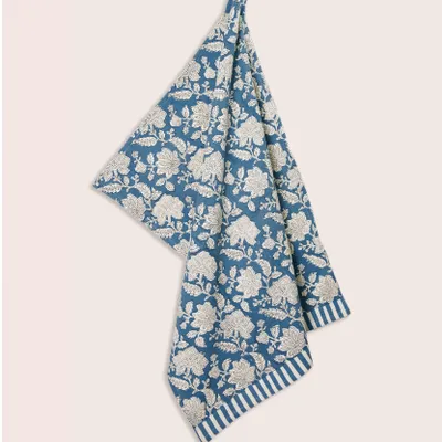 Dish towels - RANG Light Blue Tea Towel - JAMINI BY USHA BORA