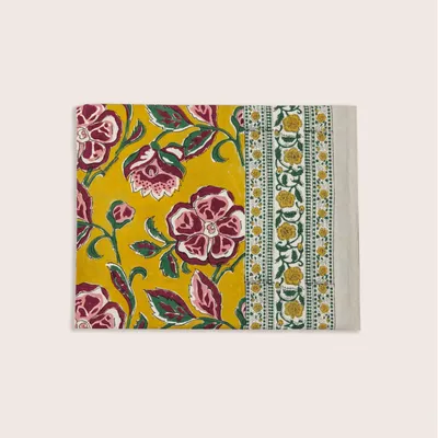 Linge de table textile - Nappe LONI Framboise - JAMINI BY USHA BORA