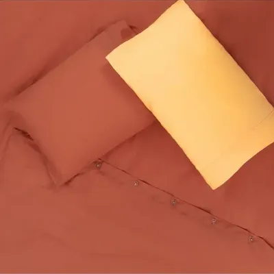 Linge de lit - Parure de lit simple RNF, 200 x 215 cm+50 x 70 cm, Nuances, Terra/Yell - DILIOS