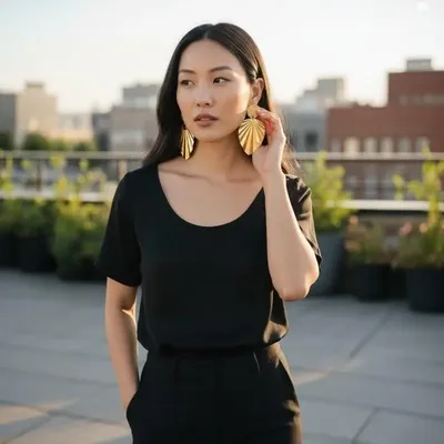 Jewelry - 02 Pop Arty Golden Palm Tree Clip - MAISON FITZGERALD