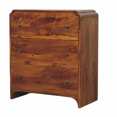 Commodes - Artisan Furniture Solid Wood Commode Newton Châtaigne à 3 tiroirs - ARTISAN FURNITURE