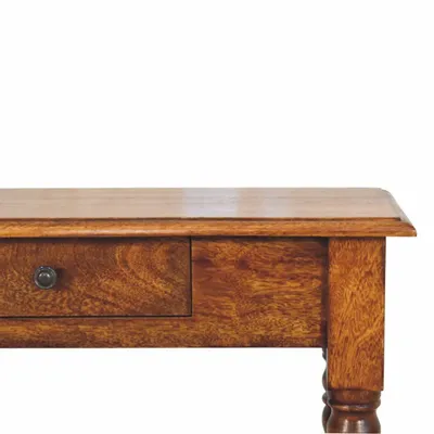 Console table - Artisan Furniture Solid Wood Turned Legs 1 Drawer Chestnut Console - ARTISAN FURNITURE