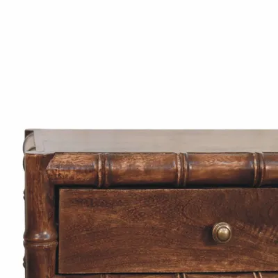 Tables de nuit - Artisan Furniture Solid Wood Table de chevet Bamboo Frame en amande torréfiée - ARTISAN FURNITURE