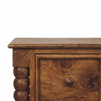Night tables - Artisan Furniture Solid Wood Barley Twist 2-Drawer Bedside - ARTISAN FURNITURE