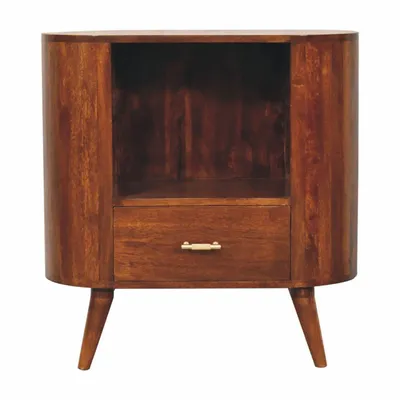 Buffets - Artisan Furniture Solid Wood Commode Cortez en châtaignier avec barre en T et fentes ouvertes - ARTISAN FURNITURE