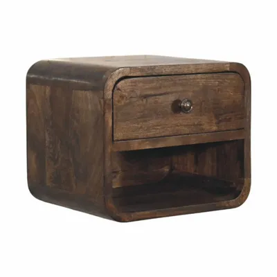 Tables de nuit - Artisan Furniture Solid Wood Table de chevet arrondie à 1 tiroir - ARTISAN FURNITURE