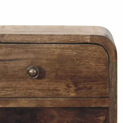 Night tables - Artisan Furniture Solid Wood Rounded One-Drawer Nightstand - ARTISAN FURNITURE