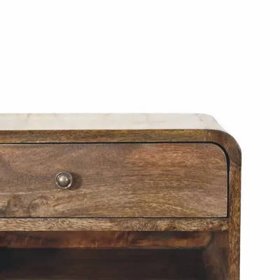 Night tables - Artisan Furniture Solid Wood Rounded Edge 1-Drawer Bedside - ARTISAN FURNITURE