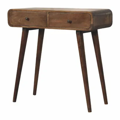 Consoles - Artisan Furniture Solid Wood Console arrondie en gris classique - ARTISAN FURNITURE