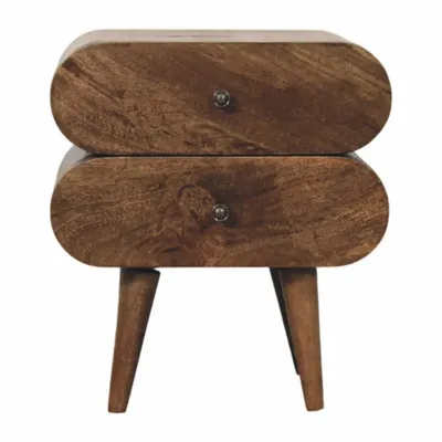 Tables de nuit - Artisan Furniture Solid Wood Table de chevet Slimline à 2 tiroirs - ARTISAN FURNITURE