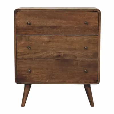 Chests of drawers - Artisan Furniture Solid Wood Curve Edge 3 Drawer Chest - ARTISAN FURNITURE