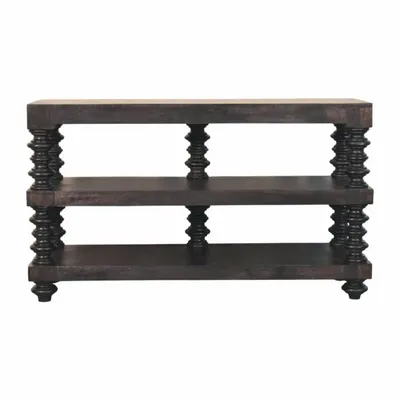 Consoles - Artisan Furniture Solid Wood Console Spindle Shelf en frêne carbone - ARTISAN FURNITURE