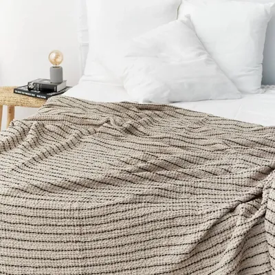 Linge de lit - Couverture gaufrée bleu gris - MAGICLINEN