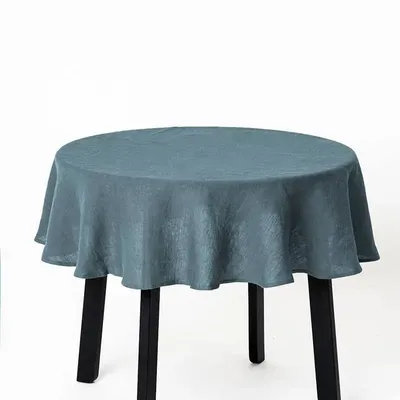 Nappes - Nappe ronde en lin bleu gris - MAGICLINEN