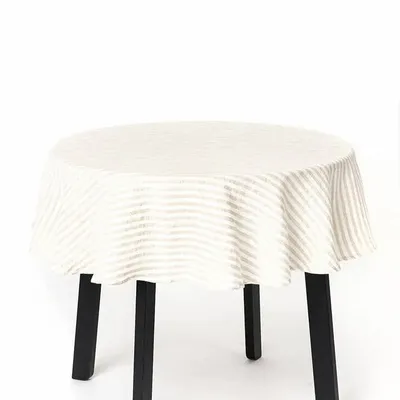 Nappes - Nappe ronde en lin rayée naturelle - MAGICLINEN