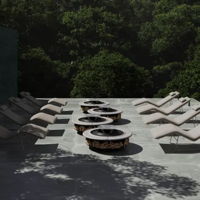 Outdoor fireplaces - Caldera Round Fire Pit - SNOC