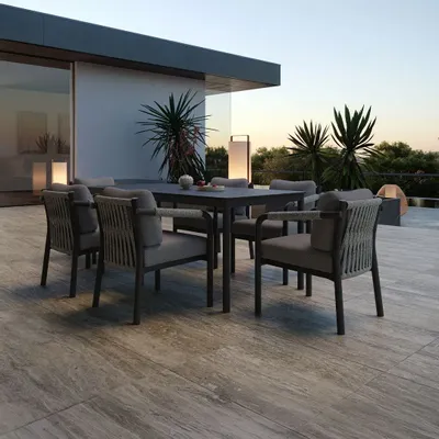 Lawn sofas   - Lorvain Dining Set for 6 - SNOC