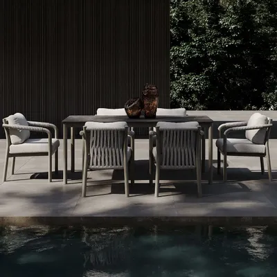 Lawn sofas   - Lorvain Dining Set for 6 - SNOC