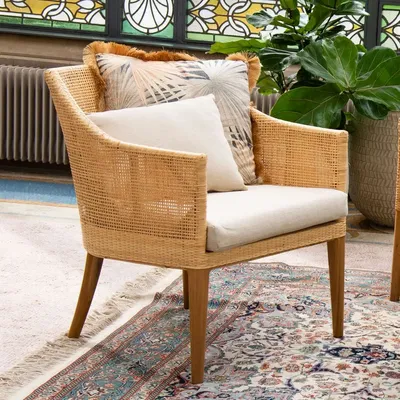 Armchairs - SAIGON rattan and teak armchair - KOK MAISON