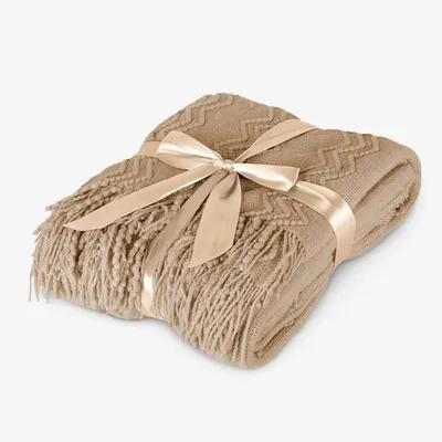 Plaids - Couverture Marilyn, 130 x 170 cm, beige - DILIOS