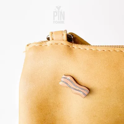 Brooches - Bacon Wooden Pin - PINTONIK