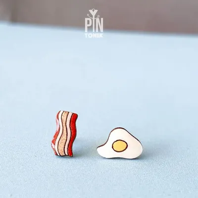Bijoux - Boucles d’Oreilles Clous Œuf & Bacon - PINTONIK