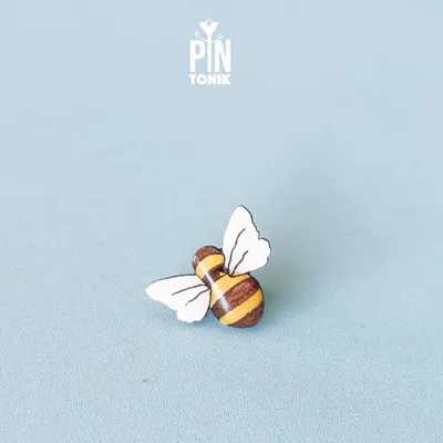 Bijoux - Broche abeille en bois - PINTONIK