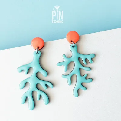 Jewelry - Neon Coral Dangle Earrings - PINTONIK