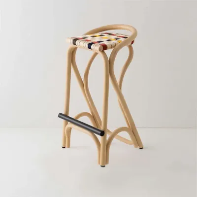 Tabourets - Tabouret de bar VIRAGE en rotin avec sangles synthétiques - ORCHID EDITION