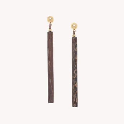 Bijoux - Boucles d'oreilles poussoir tige bois de roblès - Okawa - NATURE BIJOUX