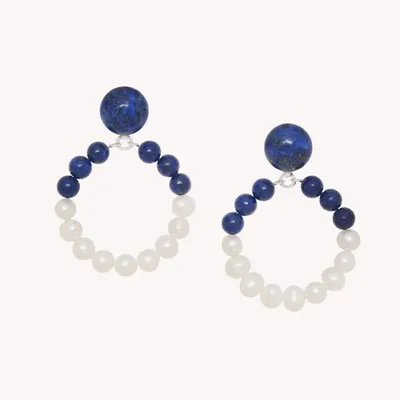 Jewelry - Gypsy post earrings Lapis & FWP - Pacifique - NATURE BIJOUX