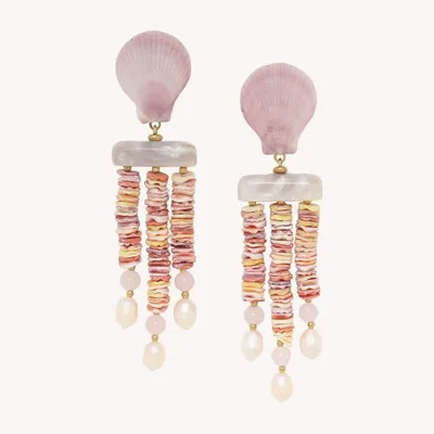 Jewelry - 3 rows XL post earrings - Spiaggia Rosa - NATURE BIJOUX