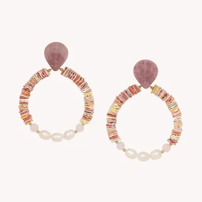 Jewelry - Post earrings with beaded - Spiaggia Rosa - NATURE BIJOUX
