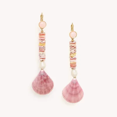 Jewelry - Long french hook earrings - Spiaggia Rosa - NATURE BIJOUX