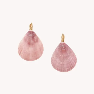 Bijoux - Boucles d'oreilles dormeuses coquillage rose - Spiaggia Rosa - NATURE BIJOUX