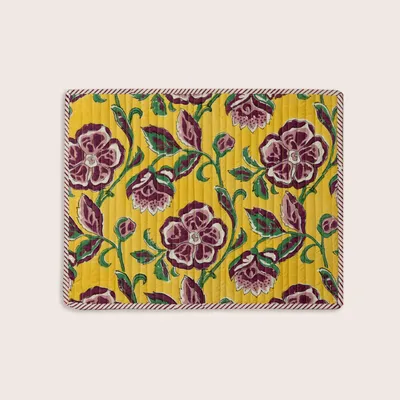 Table linen - LONI Framboise Quilted Placemat - JAMINI BY USHA BORA