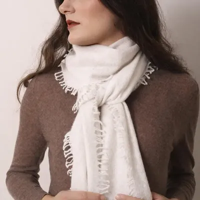 Scarves - Knitted Hand felted Cashmere Scarf - PASHMA