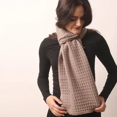 Scarves - Waffle Weave Cashmere Scarf - PASHMA