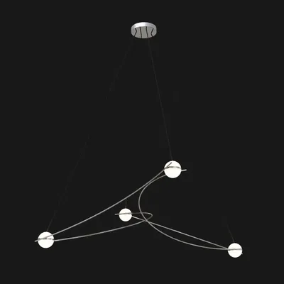 Hanging lights - Kosmos 4L - stainless steel glass sphere LED pendant lamp - MOSS OBJECTS