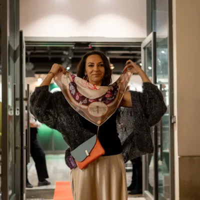 Foulards et écharpes - foulard en satin , Création et impression françaises - KOUNTHEA RETH