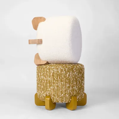 Stools for hospitalities & contracts - Ipanema stool,contemporary ottoman, solid wood feet,fabric, COM option - DUISTT