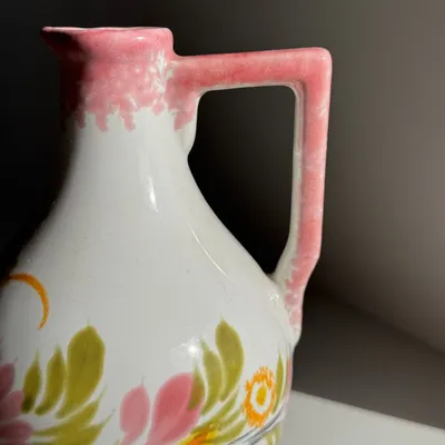 Decorative objects - Mini pink green and yellow stylized flower jug H15.5 - OFFICE OBJETS