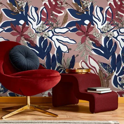 Tapestries - Panoramic wallpaper Aquatic Flowers - LE PAPIERS DE NINON