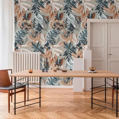 Tapestries - Panoramic wallpaper Aquatic Flowers - LE PAPIERS DE NINON