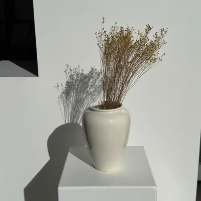 Vases - Vase moderne oblong blanc H18,5 - OFFICE OBJETS