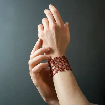 Jewelry - WIDE LACE CUFF BRACELET, CROWN MODEL - KARAWAN AUTHENTIC