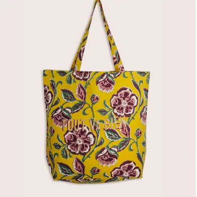 Bags and totes - LONI Framboise “Tout Va Bien” Tote Bag - JAMINI BY USHA BORA